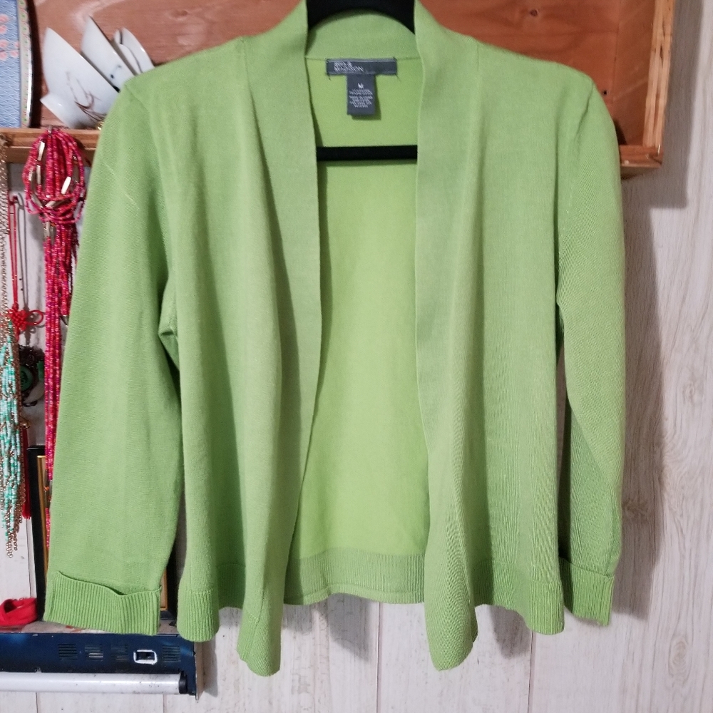89th & Madison Lime Green Sweater SZ M